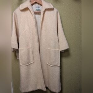 Vintage 50s or 60s Mohair Cream Oversized Coat
